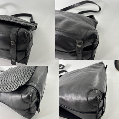 Bottega Veneta Super Shoulder Bag Leather Intrecciato Black — view 8