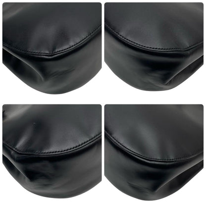 Celine Logo Leather Shoulder Tote Gold Black — view 6