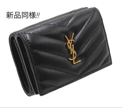 Saint Laurent Shindou Monogram Cassandra Trifold Wallet