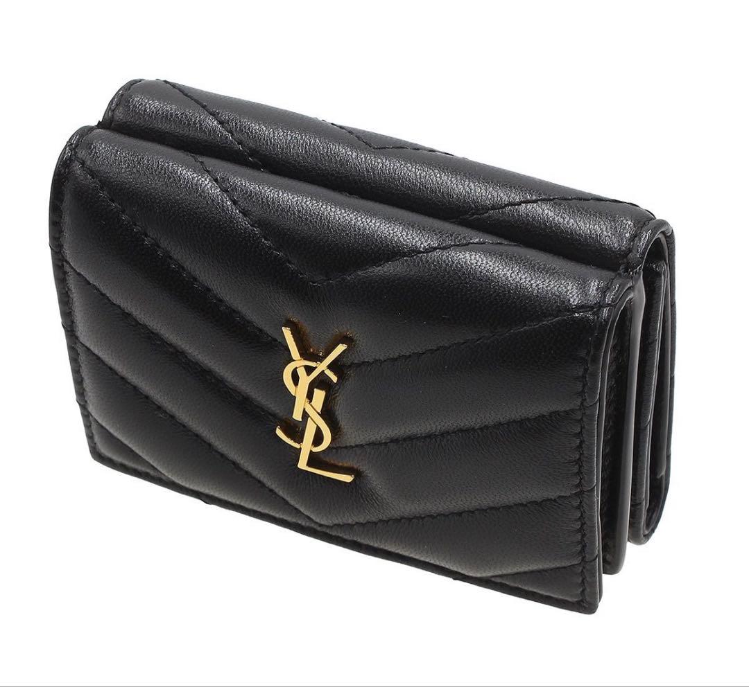 Saint Laurent Shindou Monogram Cassandra Trifold Wallet — view 3