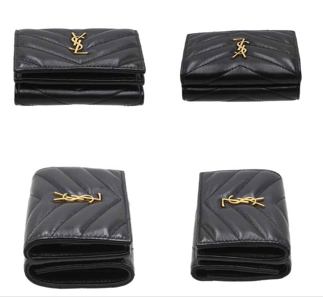 Saint Laurent Shindou Monogram Cassandra Trifold Wallet — view 4