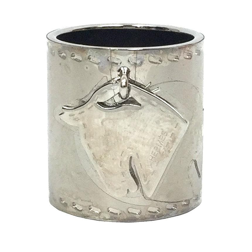 Hermes Horse Charm Scarf Ring Horse Silver Aq9735