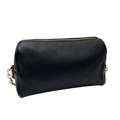 Prada Vitello Leather Chain Shoulder Bag Black — view 2