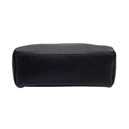 Prada Vitello Leather Chain Shoulder Bag Black — view 5