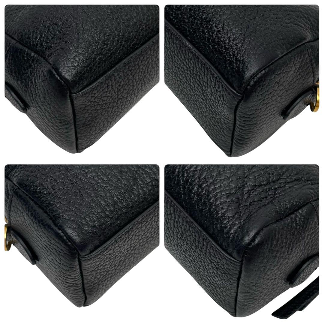 Prada Vitello Leather Chain Shoulder Bag Black — view 6