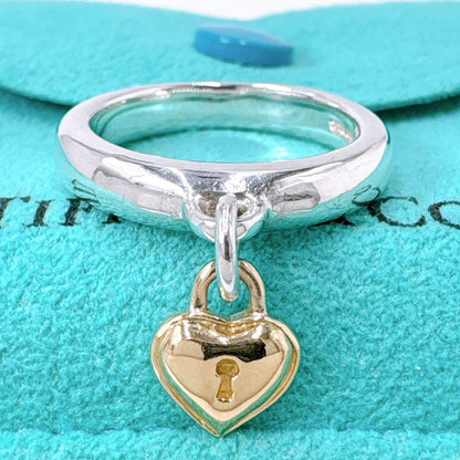 Tiffany & Co Heart Lock Combination Size 14 Sv925 18K
