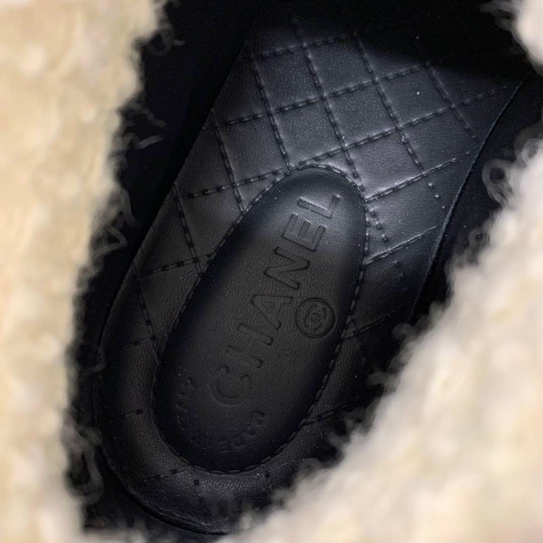 Unused Chanel Suede Leather Tweed Coco Mark High Cut Sneakers