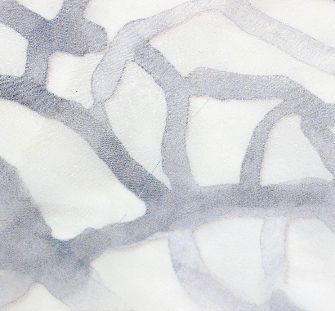 Chanel Cocomark Logo Coral Pattern See-through Silk Scarf