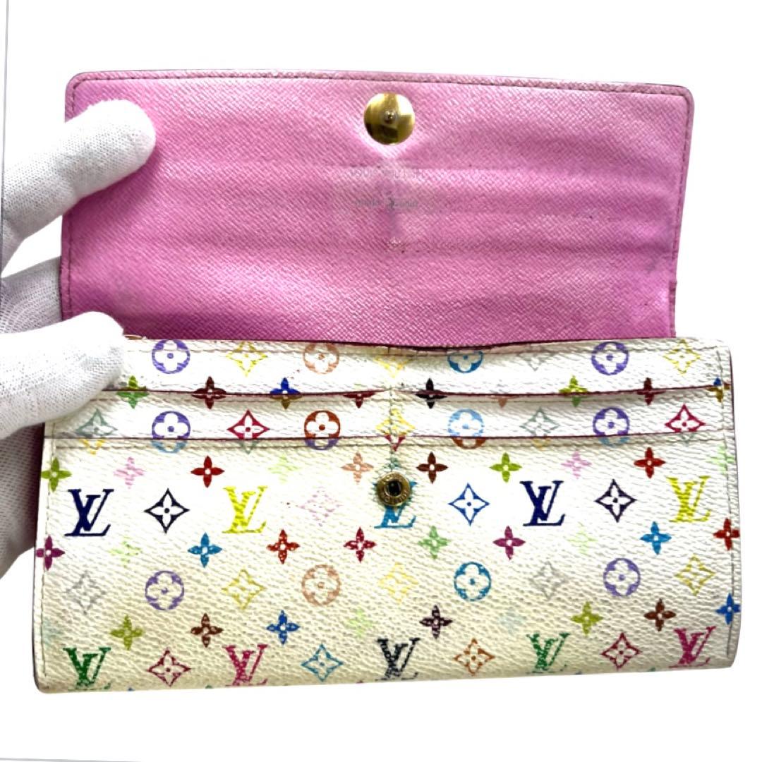 Louis Vuitton Multicolor Portefeuille Sarah White Pink Wallet — view 2