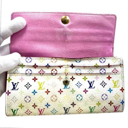 Louis Vuitton Multicolor Portefeuille Sarah White Pink Wallet — view 2
