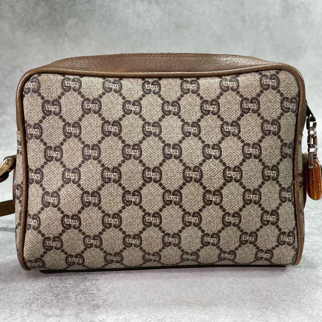 Gucci GG Shoulder Bag Brown Beige Leather Logo — view 3