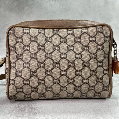 Gucci GG Shoulder Bag Brown Beige Leather Logo — view 3