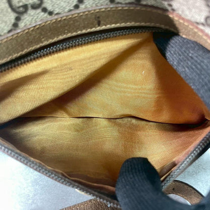 Gucci GG Shoulder Bag Brown Beige Leather Logo — view 6