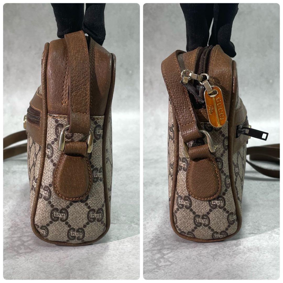 Gucci GG Shoulder Bag Brown Beige Leather Logo — view 7