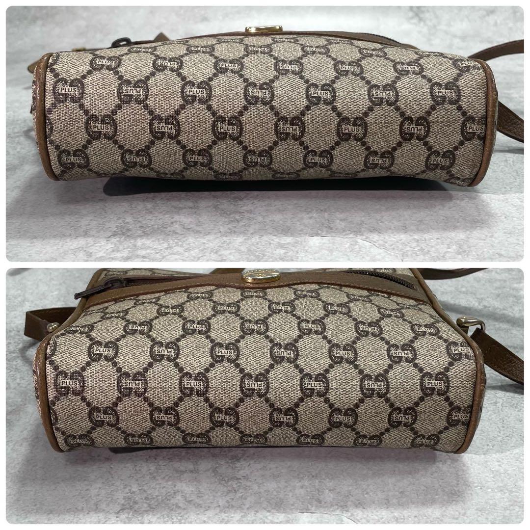 Gucci GG Shoulder Bag Brown Beige Leather Logo — view 8