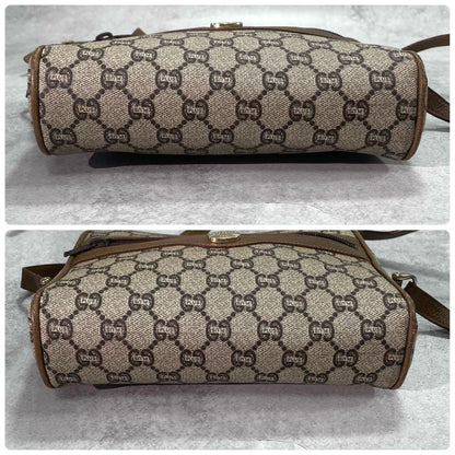 Gucci GG Shoulder Bag Brown Beige Leather Logo — view 8