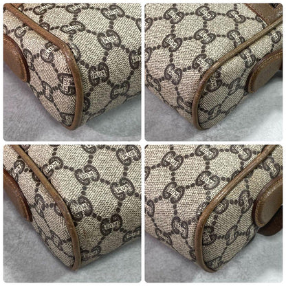 Gucci GG Shoulder Bag Brown Beige Leather Logo — view 9