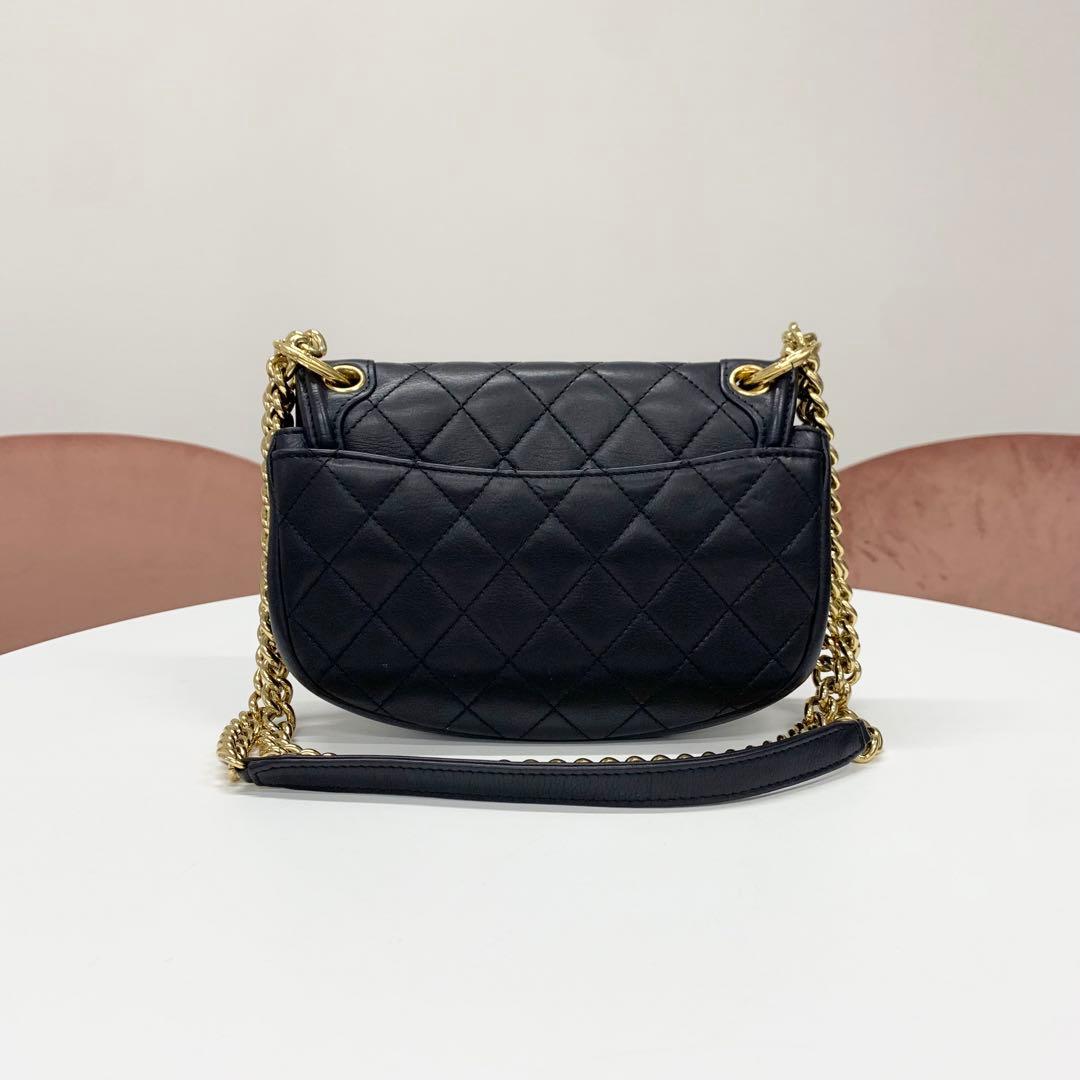 Chanel Quilted Turnlock CC Logo Lambskin Shoulder Bag — view 3