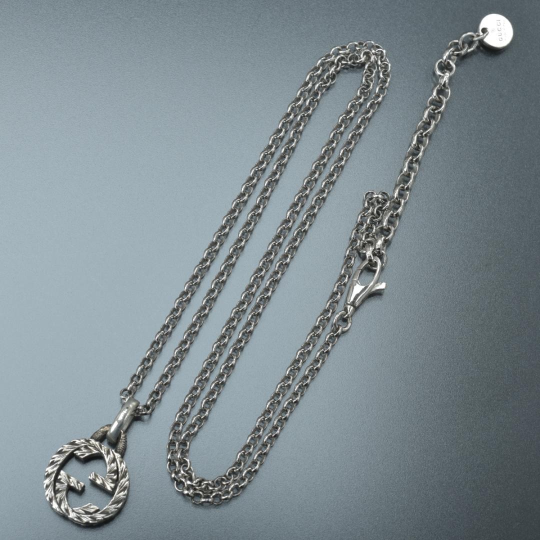 Gucci Interlocking Necklace Silver — view 4