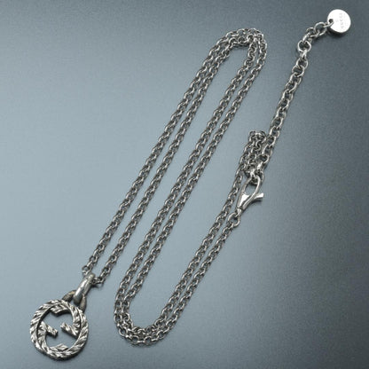 Gucci Interlocking Necklace Silver — view 4