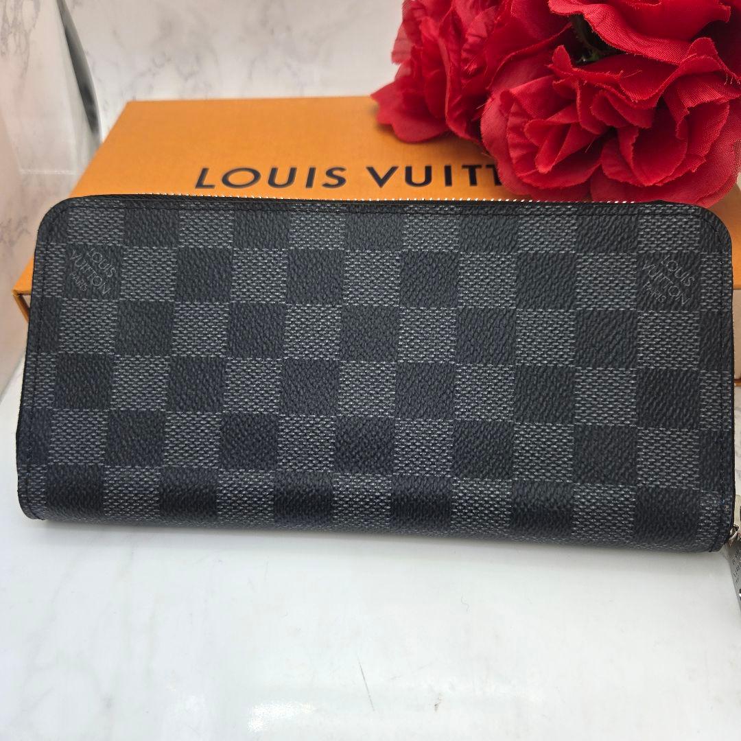 Louis Vuitton Zippy Wallet Vertical Damier Graphite Blue — view 2
