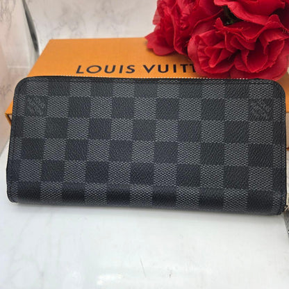 Louis Vuitton Zippy Wallet Vertical Damier Graphite Blue — view 2