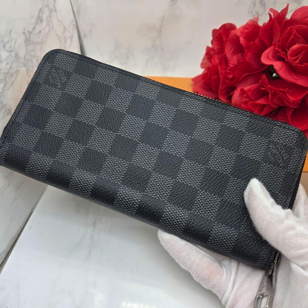 Louis Vuitton Zippy Wallet Vertical Damier Graphite Blue — view 3