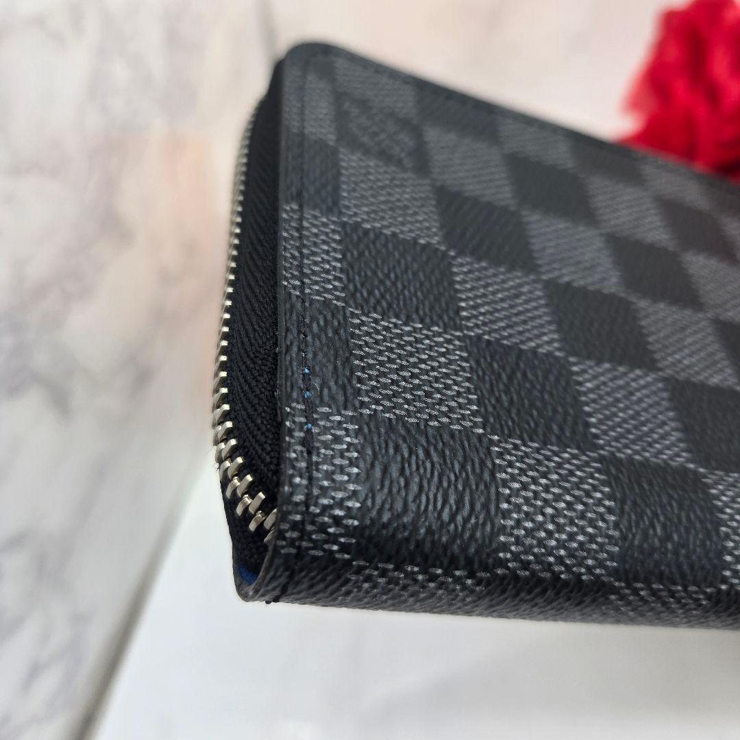 Louis Vuitton Zippy Wallet Vertical Damier Graphite Blue — view 4