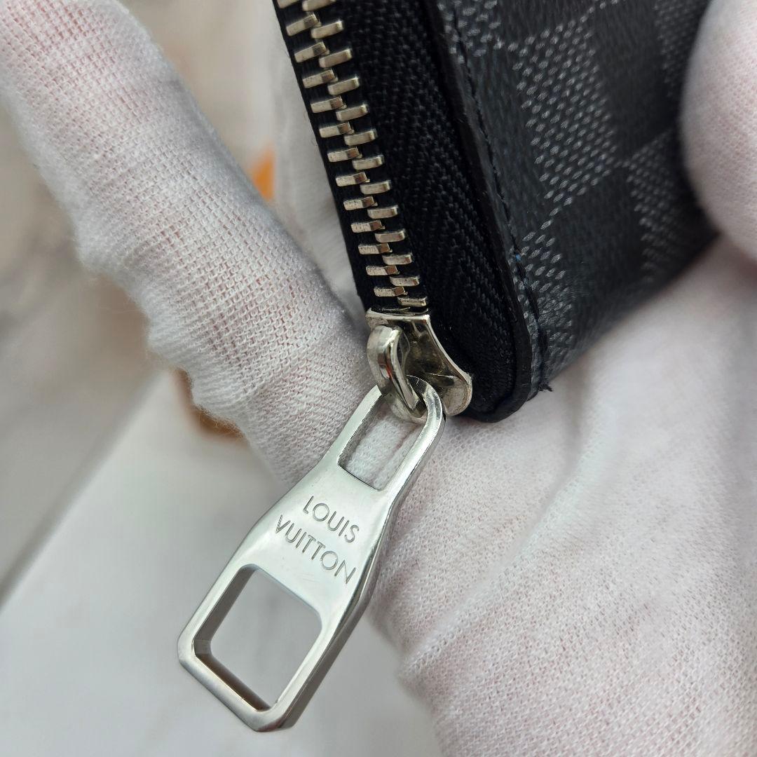 Louis Vuitton Zippy Wallet Vertical Damier Graphite Blue — view 6