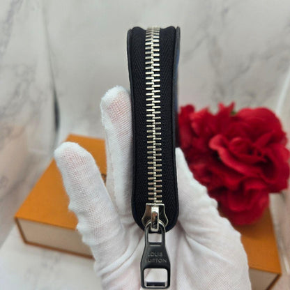 Louis Vuitton Zippy Wallet Vertical Damier Graphite Blue — view 8
