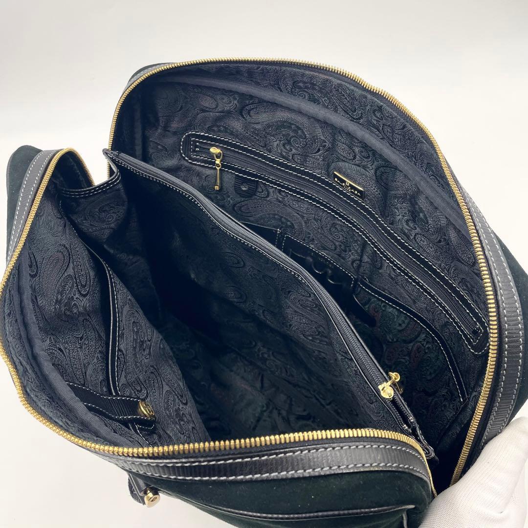 Balenciaga Suede Briefcase Black A4 Mens Business