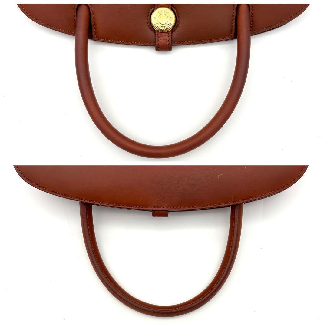 Hermes Darvi MM Gold Handbag Brown Tote — view 6