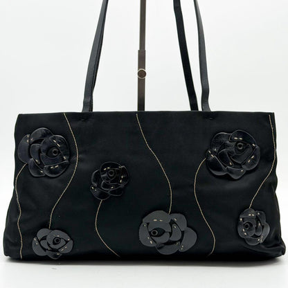Prada Nylon Flower Handbag Triangle Logo — view 3