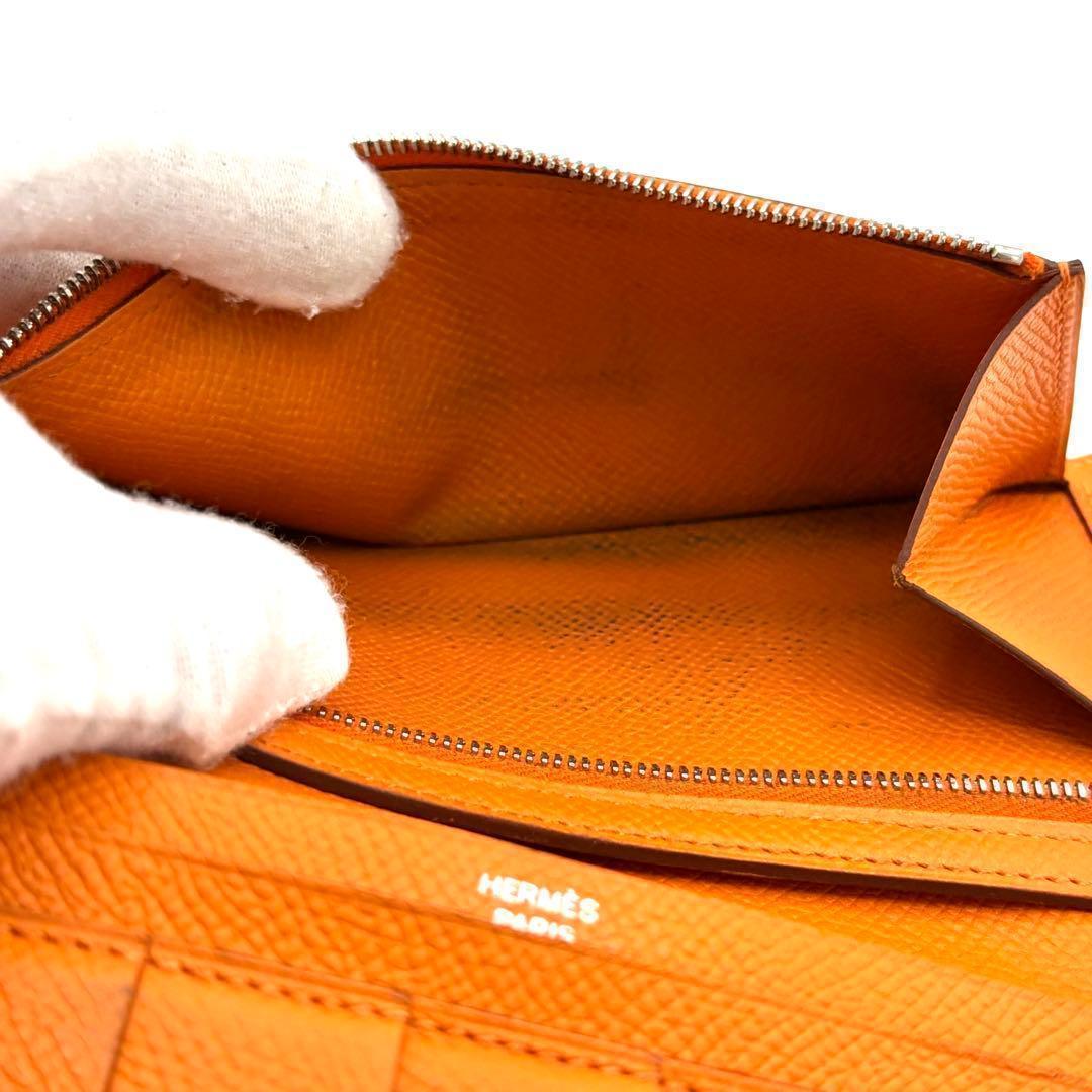 Hermes Bifold Wallet Bearn Soufflet Veau Epsom Orange — view 5