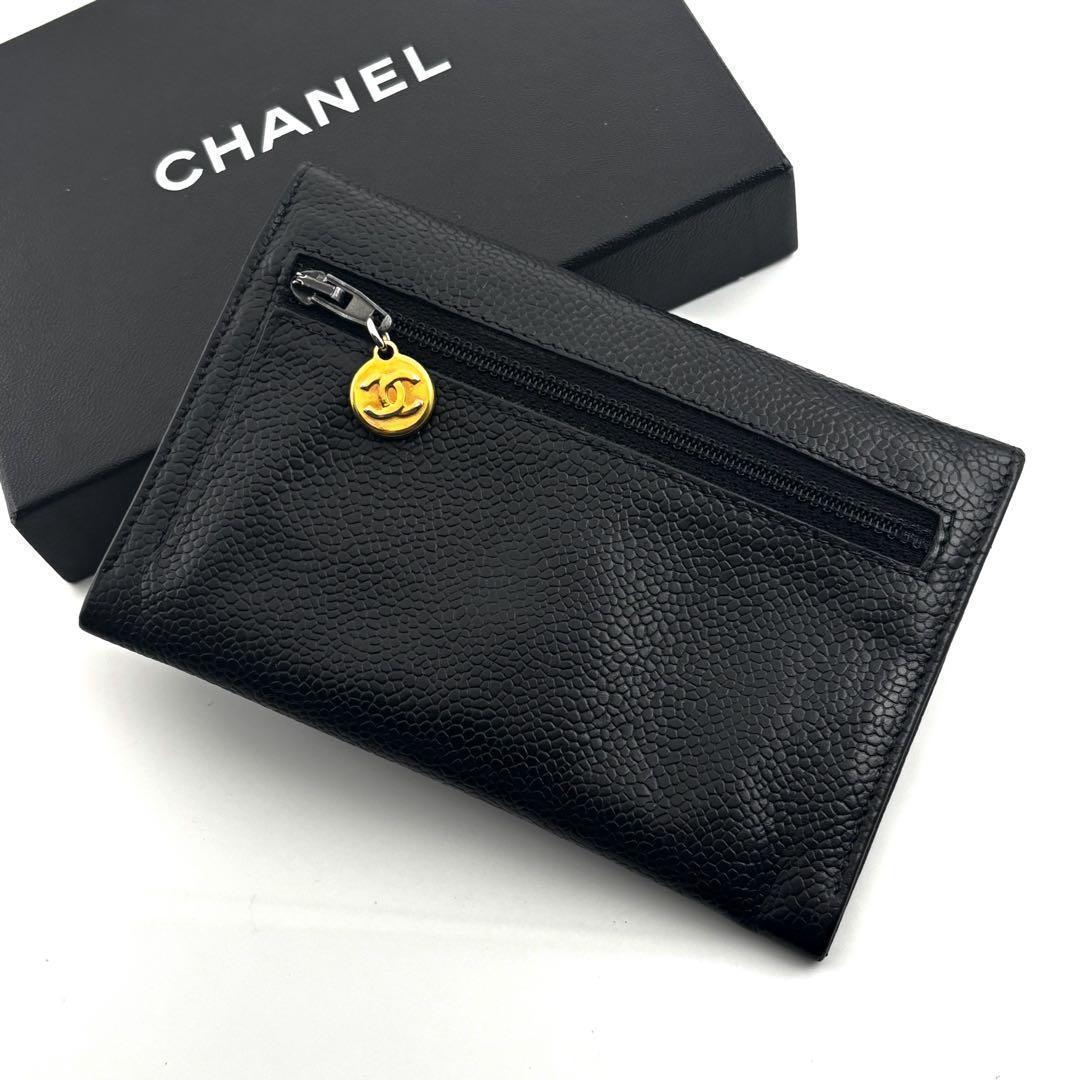 Chanel Wallet Coco Stitch Jumbo CC Logo Caviar — view 3