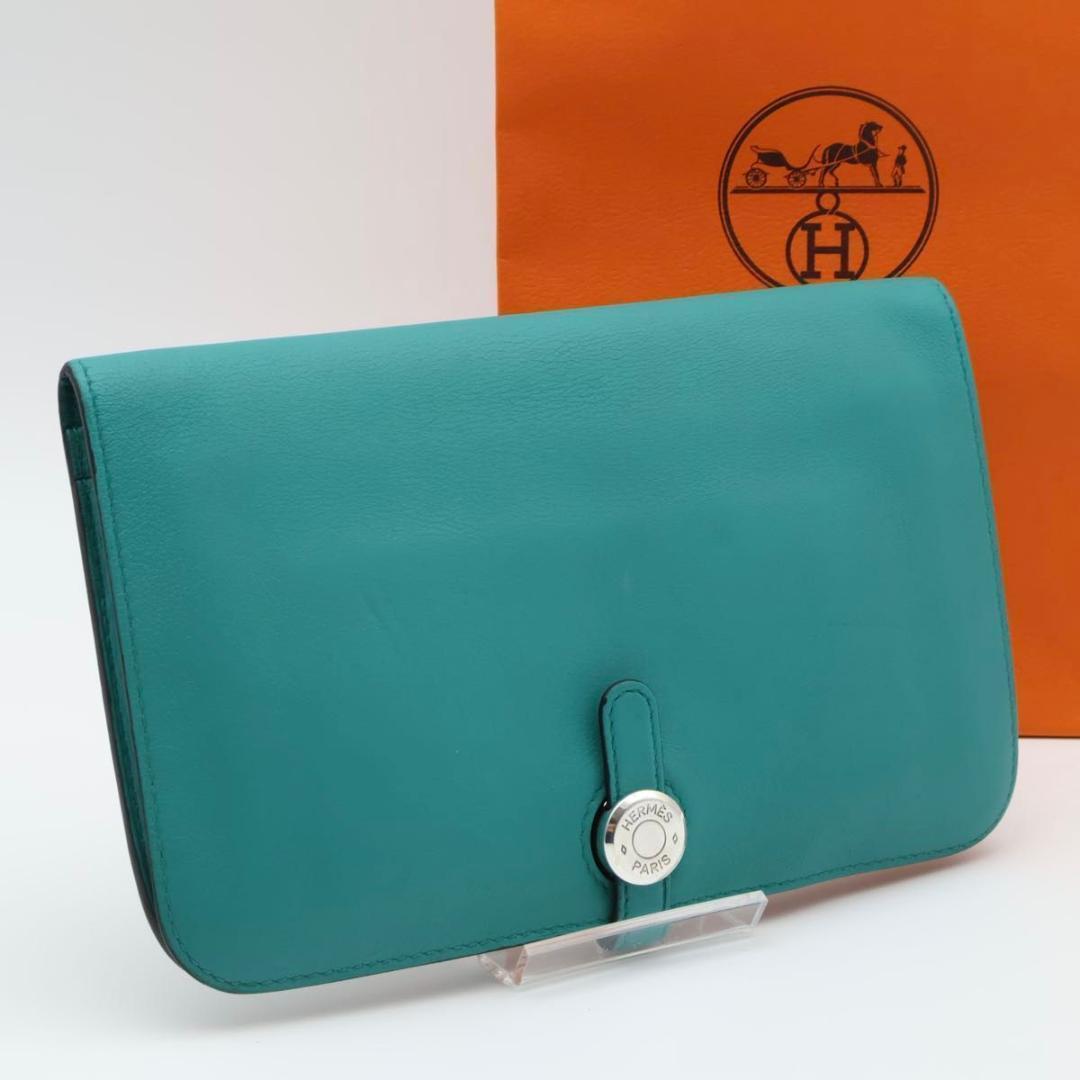 Hermes Dogon GM Wallet Swift Blue Paon