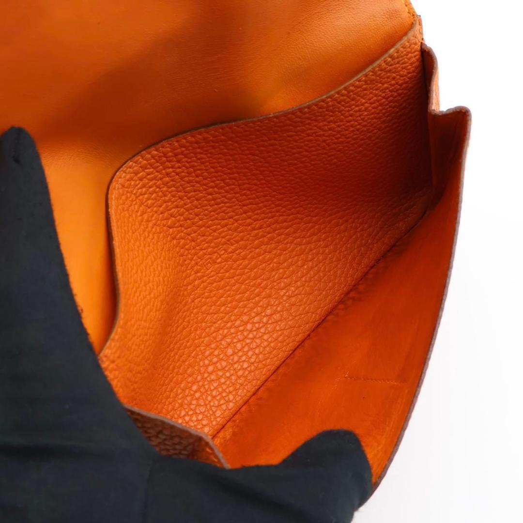 Hermes Dogon GM Orange Wallet Silver — view 5