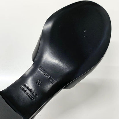 Hermes Dreamy Leather Collier Chien Sandals Black — view 8