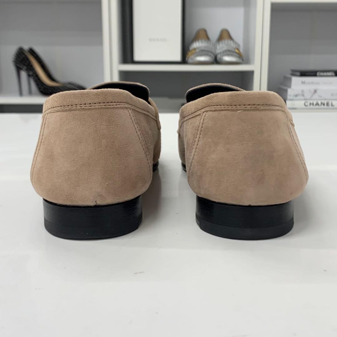 Hermes Royale Suede H Constance Fringe Loafers — view 5