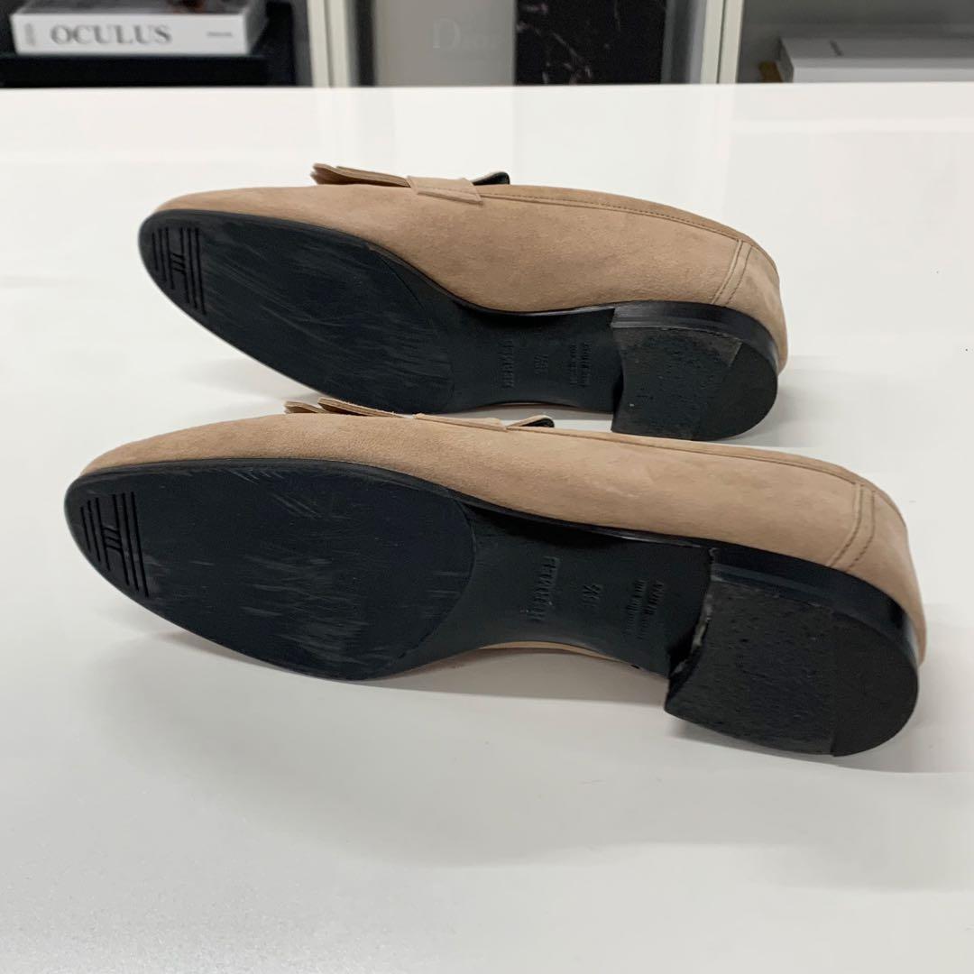 Hermes Royale Suede H Constance Fringe Loafers — view 6
