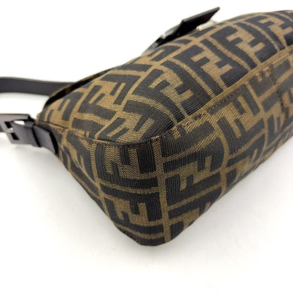 Fendi Mamma Bucket Zucchino Leather X Canvas Dark Brown X Beige Shoulder Bag