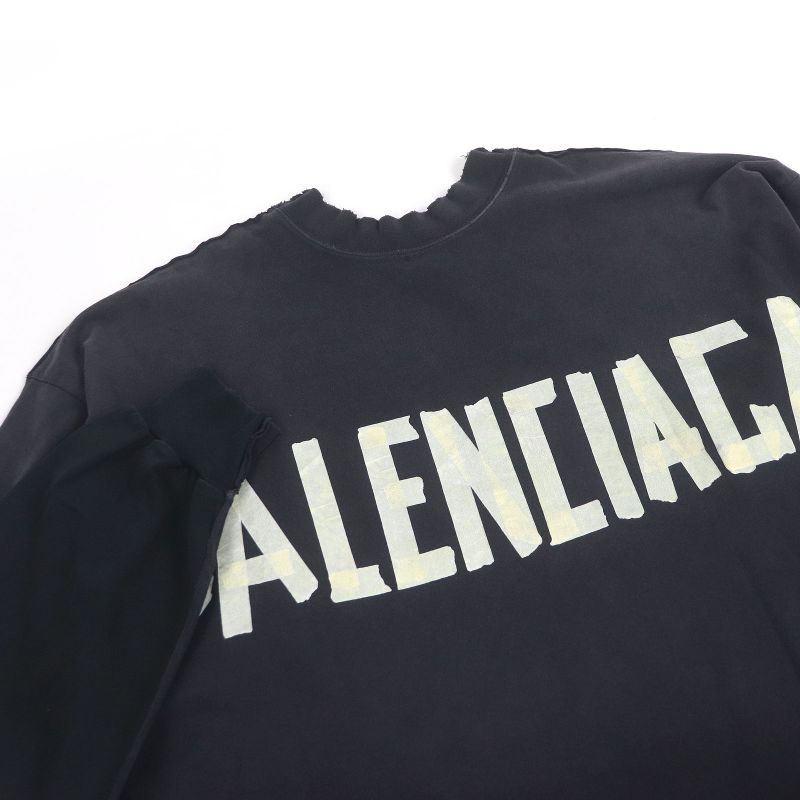 Balenciaga 24SS 791613 TAPE TYPE Oversized Damaged Docking Design Long Sleeve