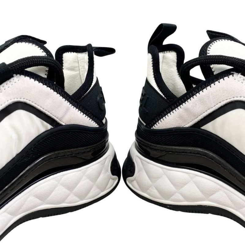 Chanel Sneakers Coco Mark G39982 Y56536 K5850 38 Size Fabric Suede Black White