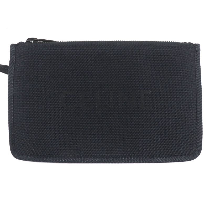 Celine 11008 Trekking Vertical Cabas Nylon Tote Bag With Logo Pouch Black