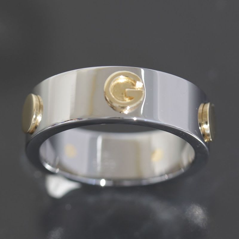 Gucci Inox Ring No 18 750 Gold Steel E0863