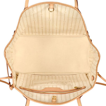 Louis Vuitton Neverfull MM Tote Bag Damier Azure N51107 White Sp4079 Women