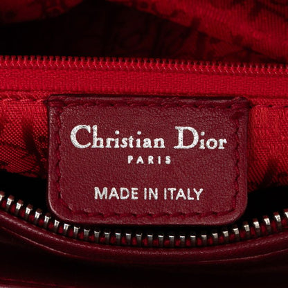 Dior Lady Dior Canage Medium Handbag Shoulder Bag 2WAY Red Leather Women's Dior