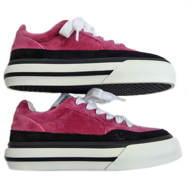 Chanel Sneakers - G45208 Size 38 23B Velvet Pink Purple Ladies Women's
