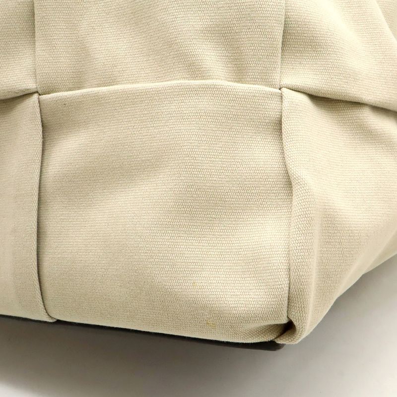 Bottega Veneta Arco Tote Bag Canvas Leather Beige Dark Brown 787419v44j12887