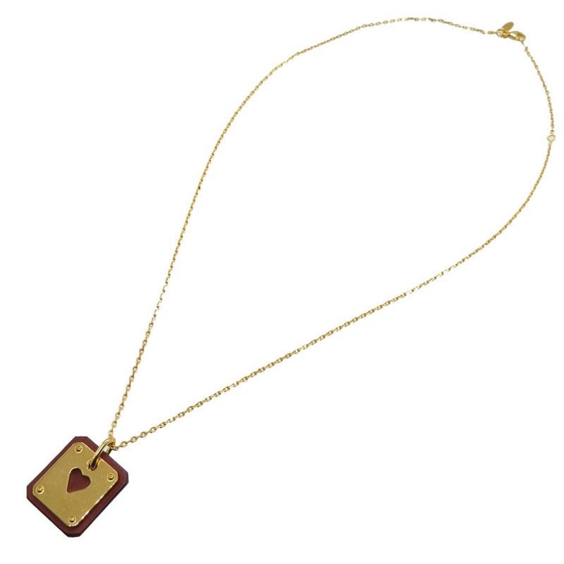 Hermes As De Coeur PM Heart Vorsift Gold Hardware Engraved Z (2021) Necklace